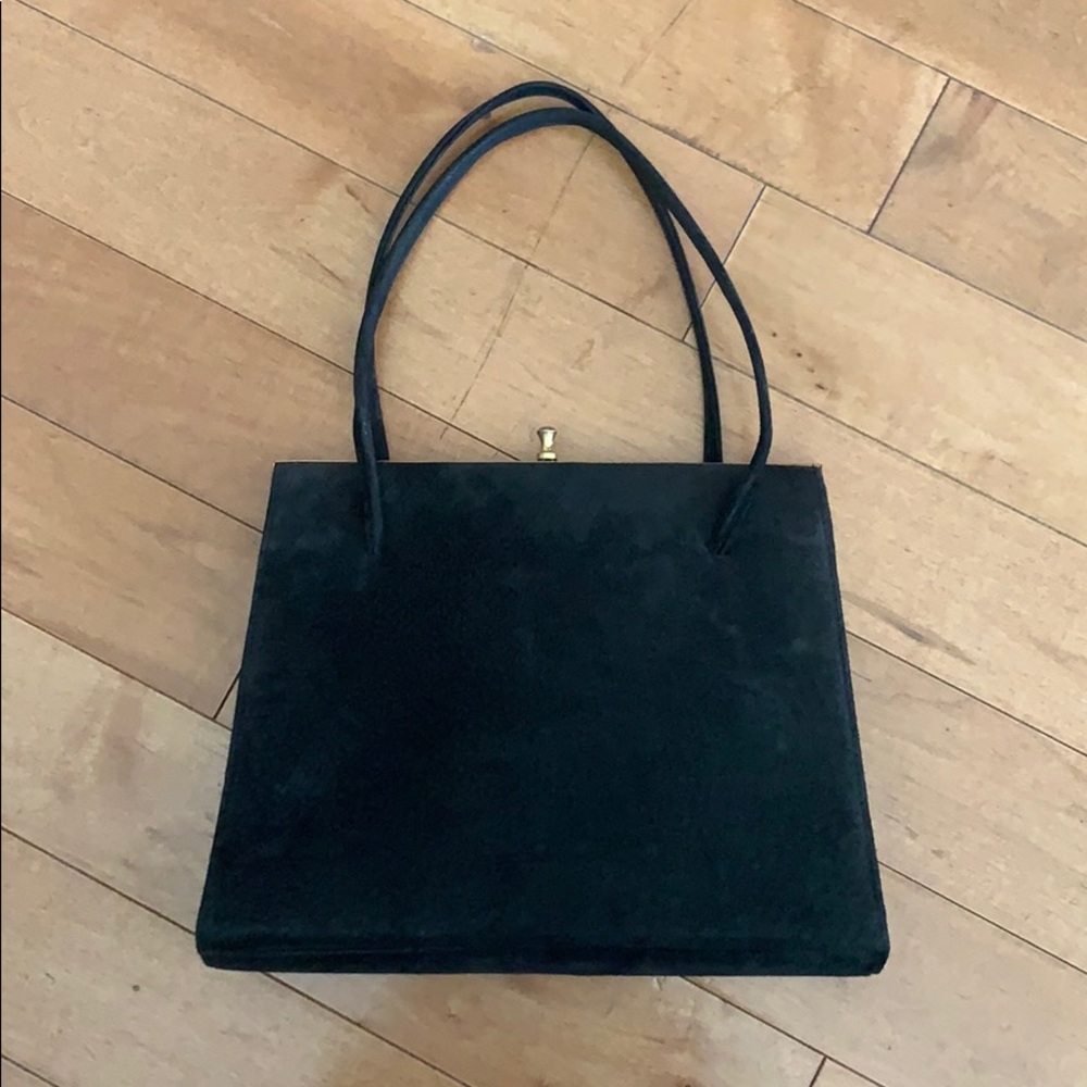 Vintage black suede purse.